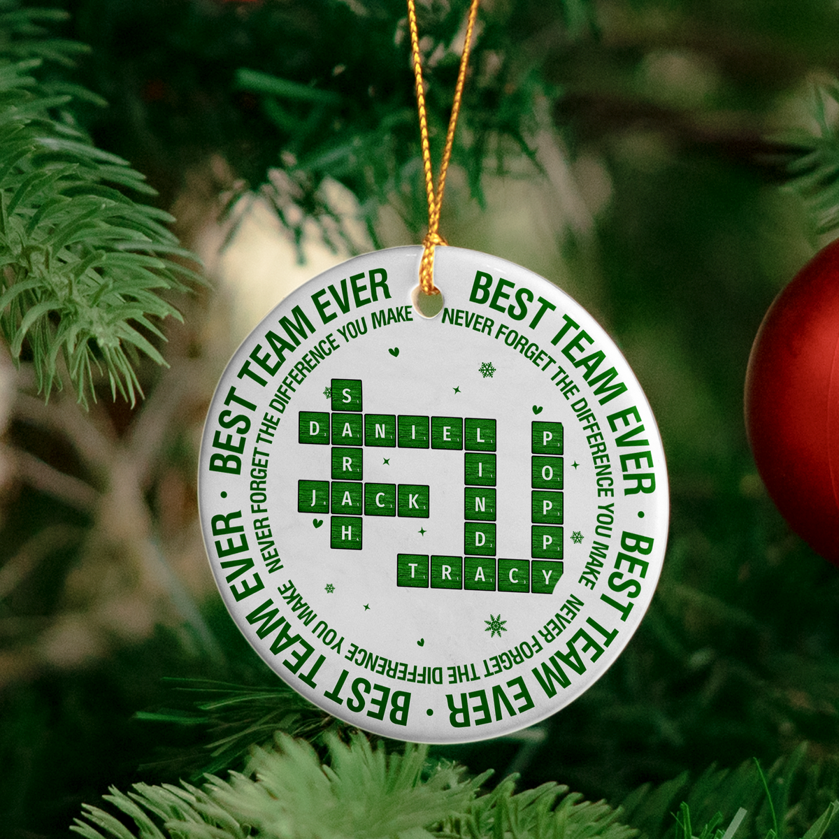 New Version Best Team Ever Never Forget the Difference You Make - Personalized Ornament