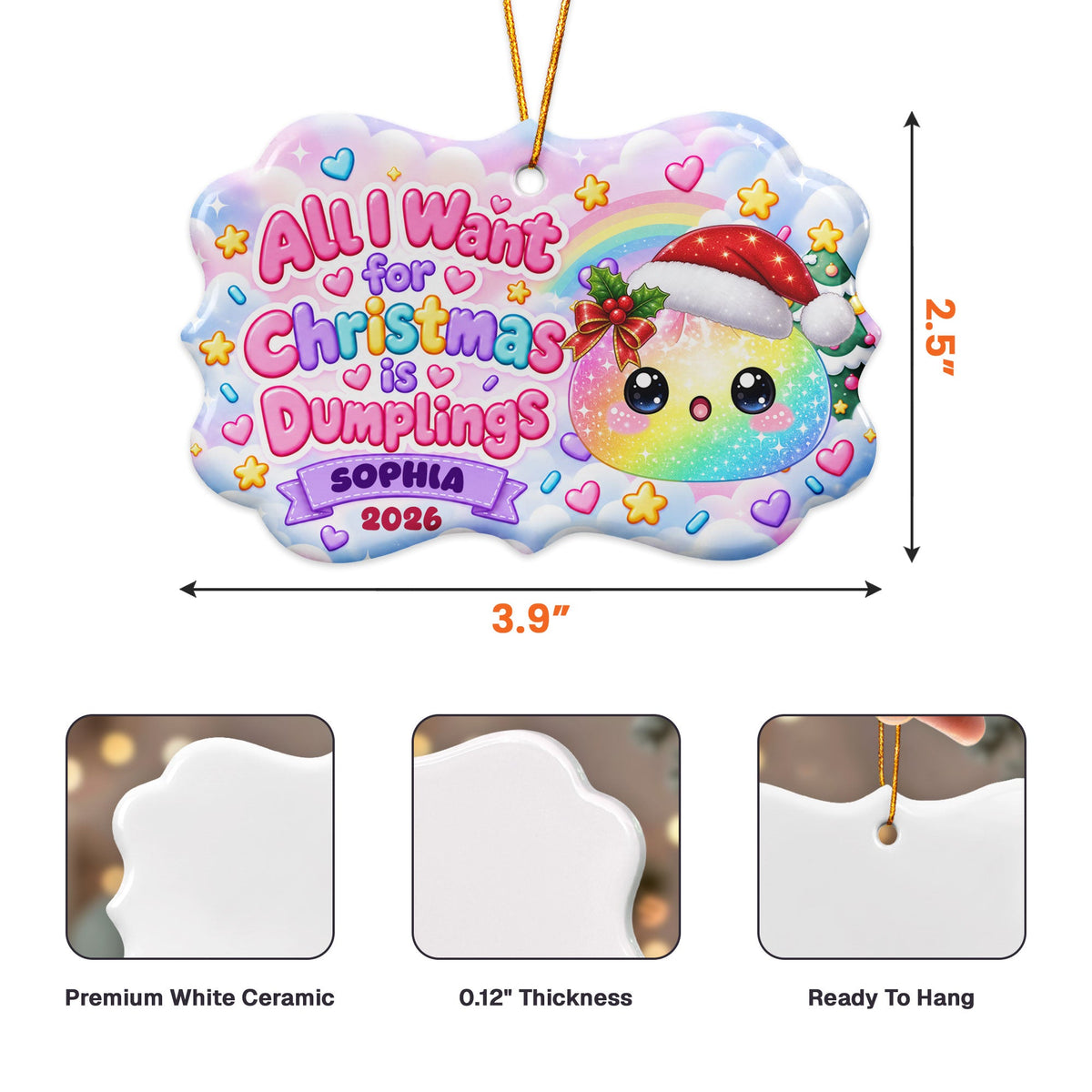 All I Want For Christmas Is Cute Dumplings Gift For Squishy Hunter - Personalized Ornament