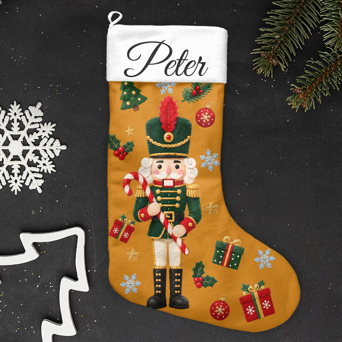 Nutcracker Christmas Stocking For Kids, Grandkids Custom Name & Character - Personalized Stocking