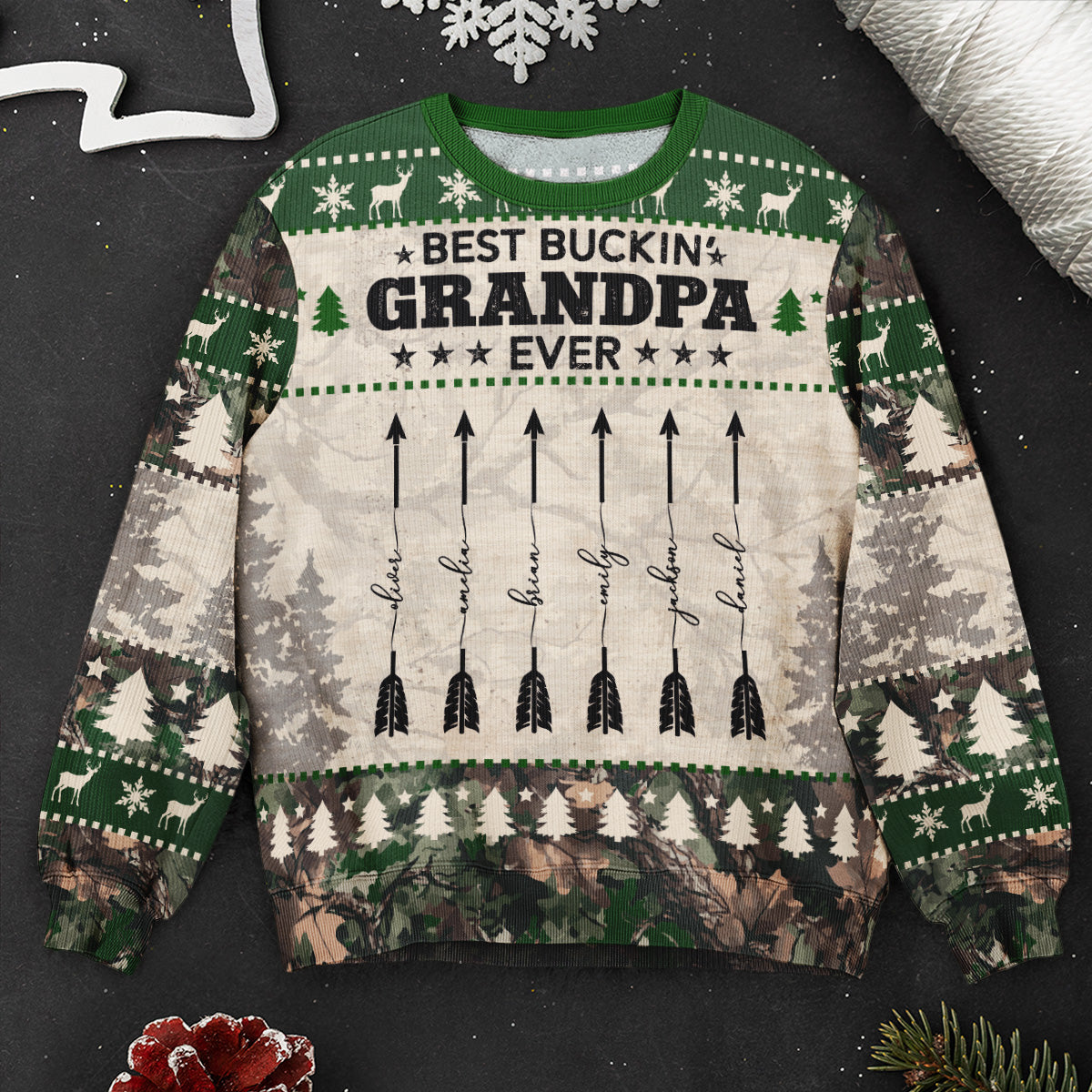 Best Buckin' Papa Ever - Personalized Sweater