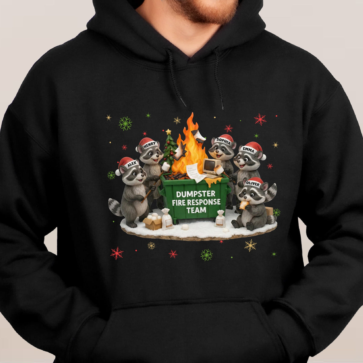 Funny Raccoon Dumpster On Fire Response Team Matching Shirt - Exchange Gift, White Elephant Gifts - Personalized Shirt