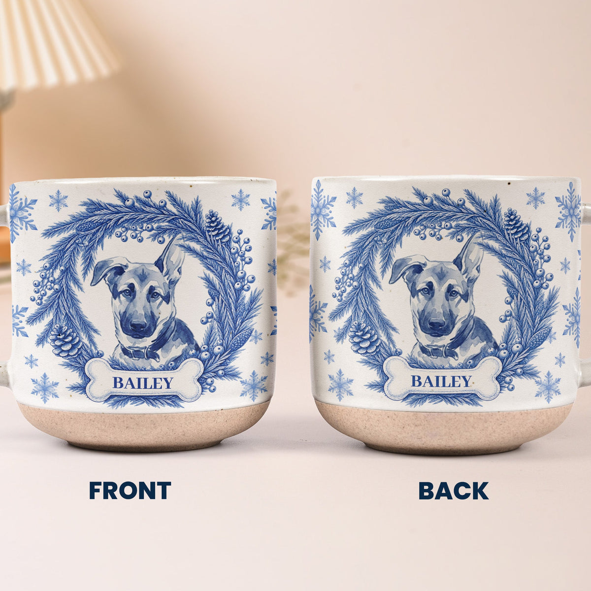 Custom Photo Pet Portrait Christmas Watercolor Cozy Cup - Personalized Mug