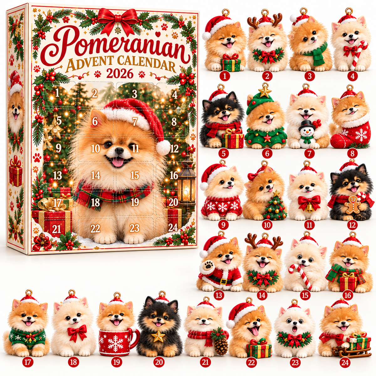 Pomeranian Advent Calendar 2026 – 24-Day Christmas Countdown for Pomeranian Lovers