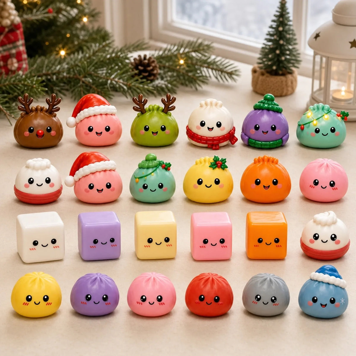 Personalized Christmas Squishy Advent Calendar 2026 – 24 Mini Kawaii Squishy Toys, Cute Christmas Countdown Gift for Kids