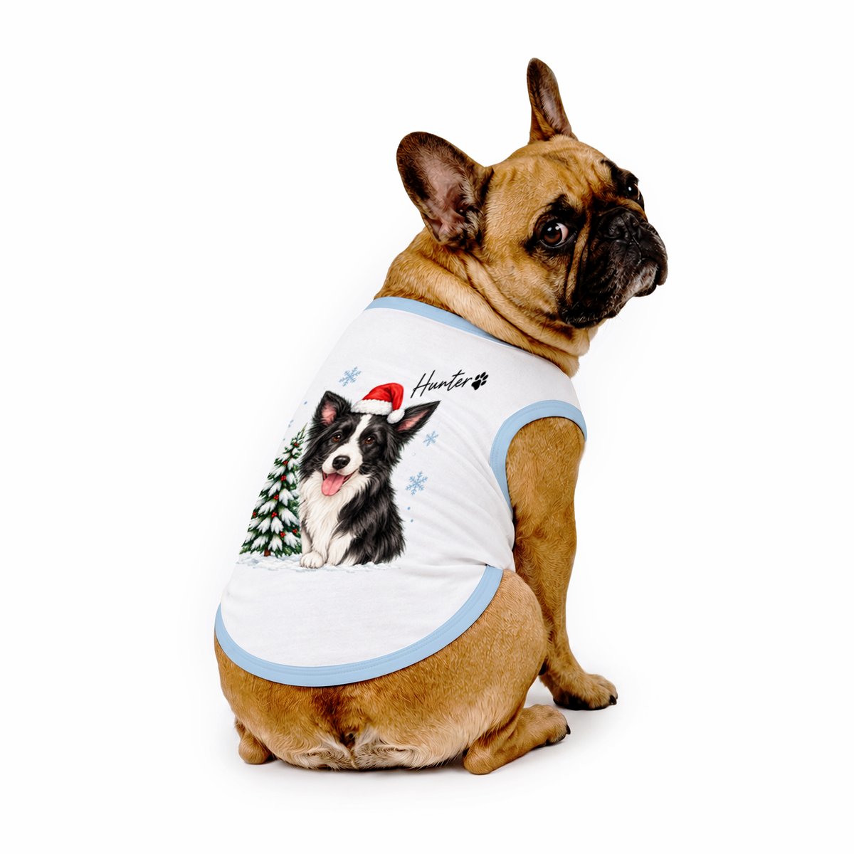 Custom Pet Face Cute Border Collie Christmas Tree Matching Family Christmas Pajamas