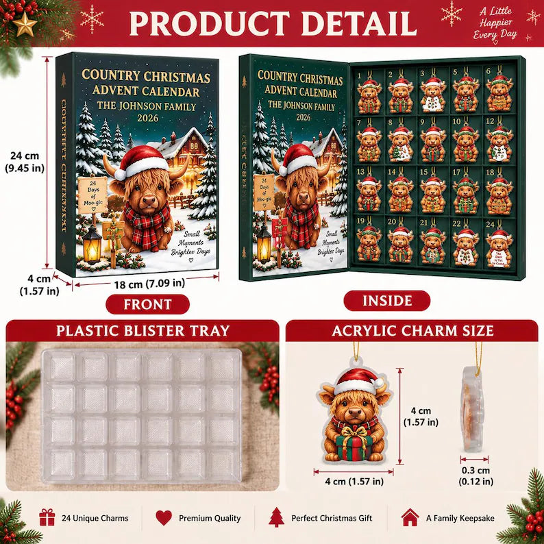 2D Dachshund Christmas Advent Calendar 2026, 24-Day Sausage Dog Countdown, Cute Dog Lover Holiday Gift