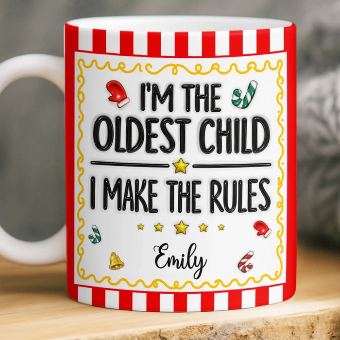 Custom Name Birth Order Sibling Christmas Gifts - Personalized Mug