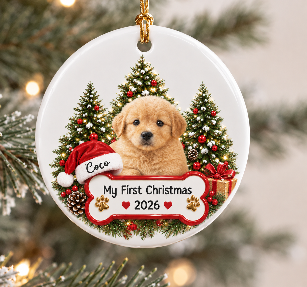 Custom Pet Photo My First Christmas Ceramic Ornament CH07 181062