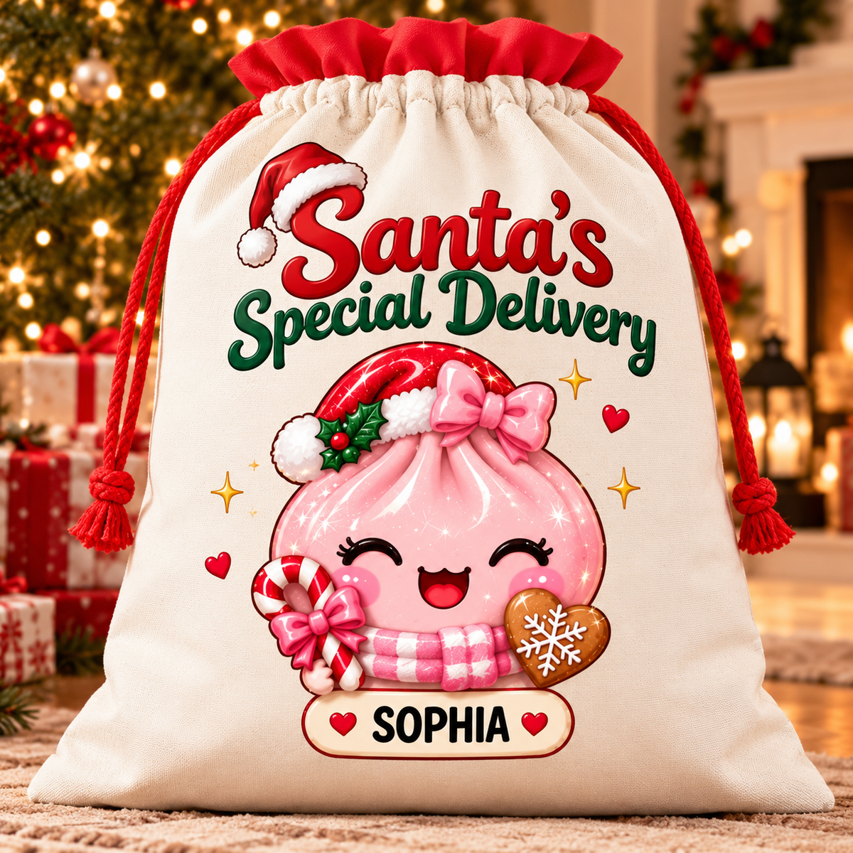 Personalized Dumpling Dim Sum Christmas Sacks Special Delivery For Kids Christmas Gift CH07 180760