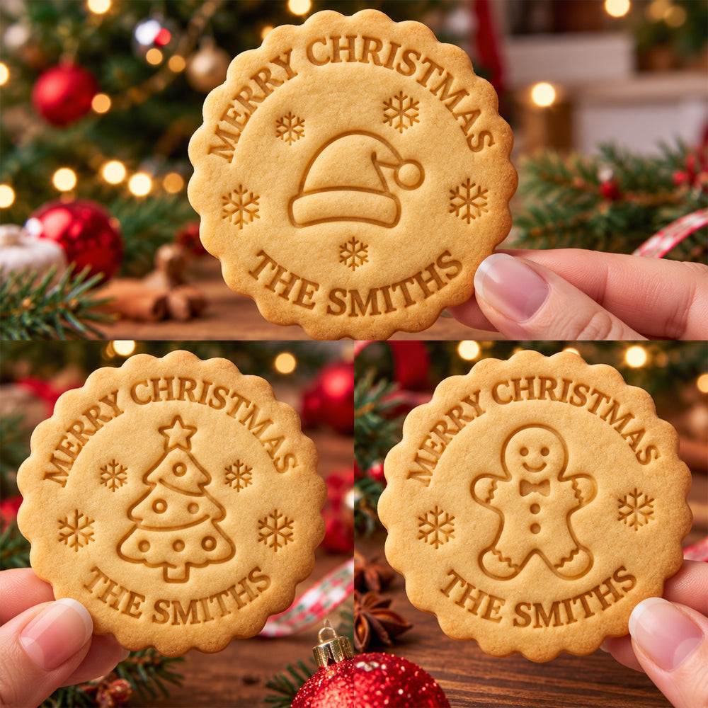 Personalized Family Name Christmas Cookie Stamp β Custom Merry Christmas Gift CH07 181042
