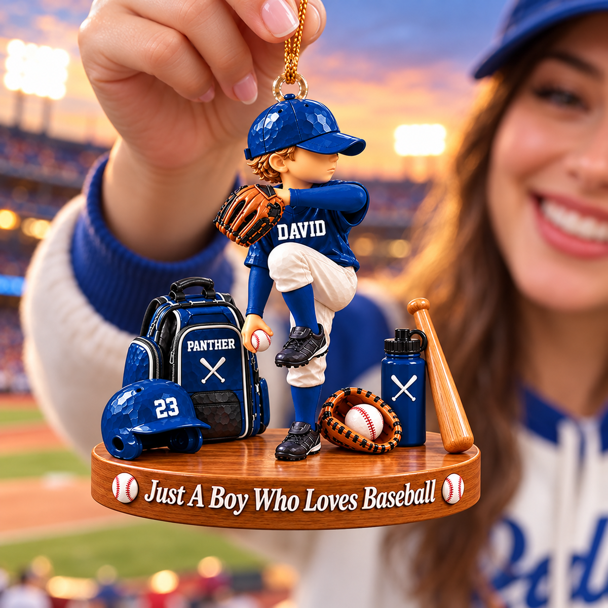 Just A Boy Who Loves Baseball, Personalized Baseball Ornament, Custom Player Name Gift, Gift For Baseball Players Na02