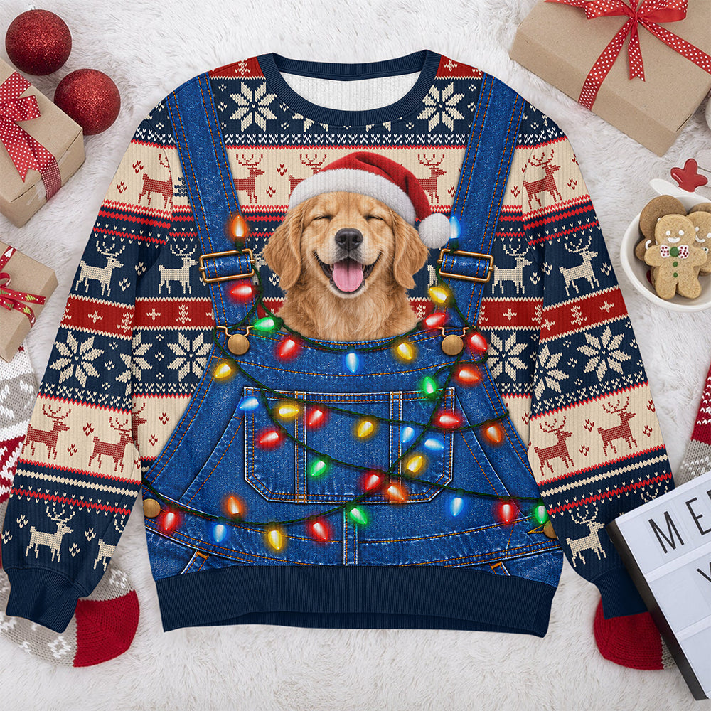 Custom Photo Dog Cat Personalized Christmas Ugly Sweater - Gifts For Dog Cat Lovers HA75 919512