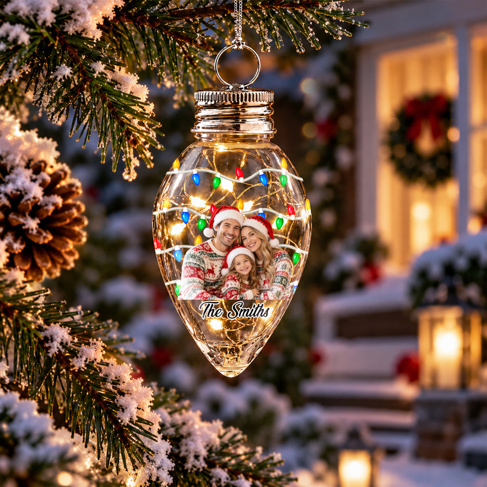 Custom Photo Christmas Together Family Chili Bulb LED Light HO82 904086