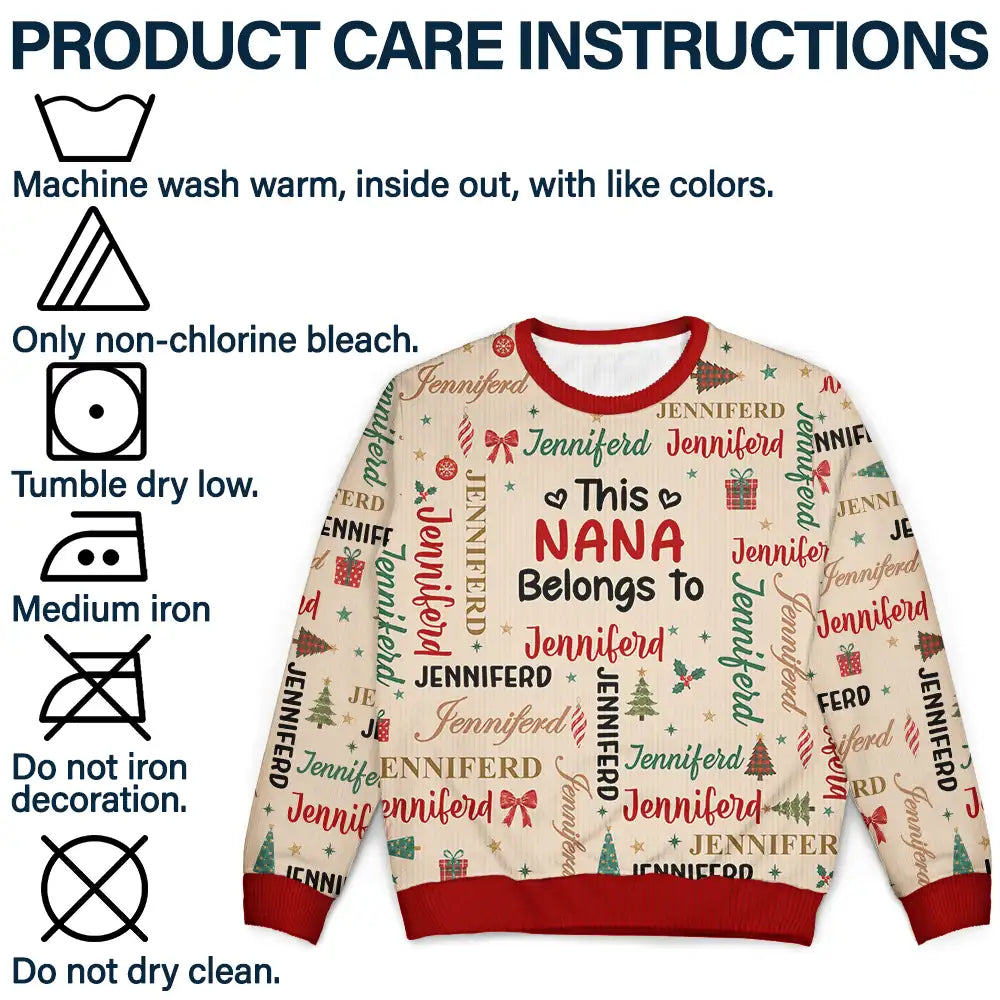 Christmas Gift For Grandma Nana - Personalized Kids Names Unisex Ugly Sweater