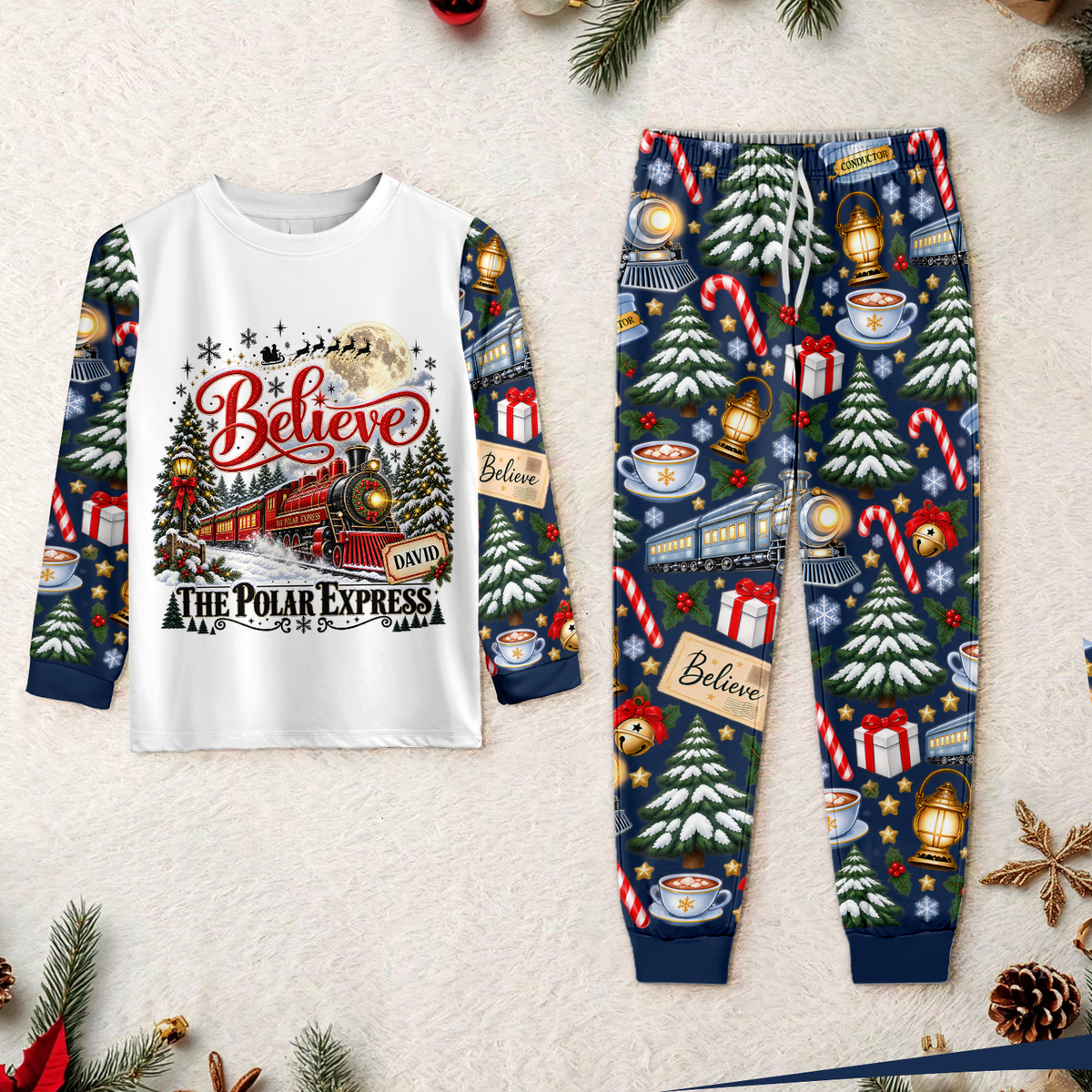 Custom Name Polar Express Christmas Sleepwear Gift For Family LM32 670159