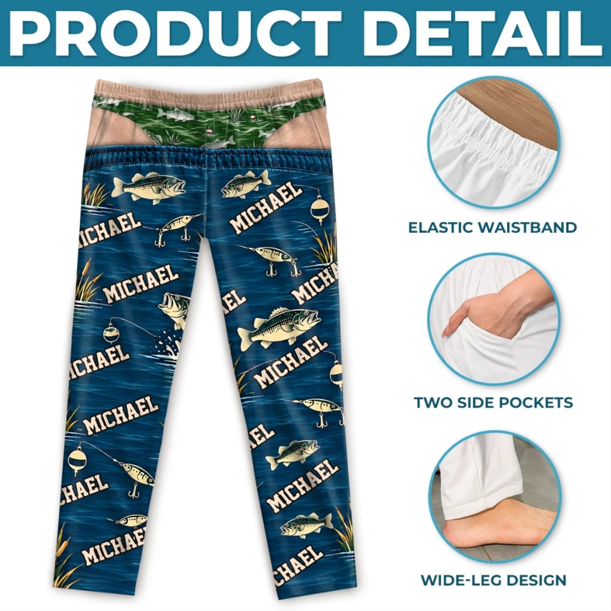 Custom Name Fishing Gifts for Men - Personalized Pajamas