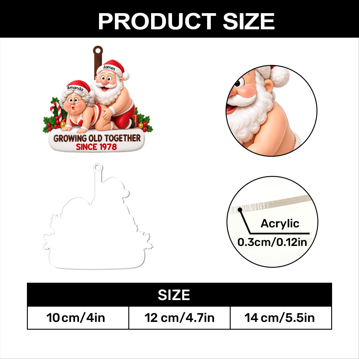 Santa Couple Goals Forever - Personalized 1-Layer Acrylic Ornament