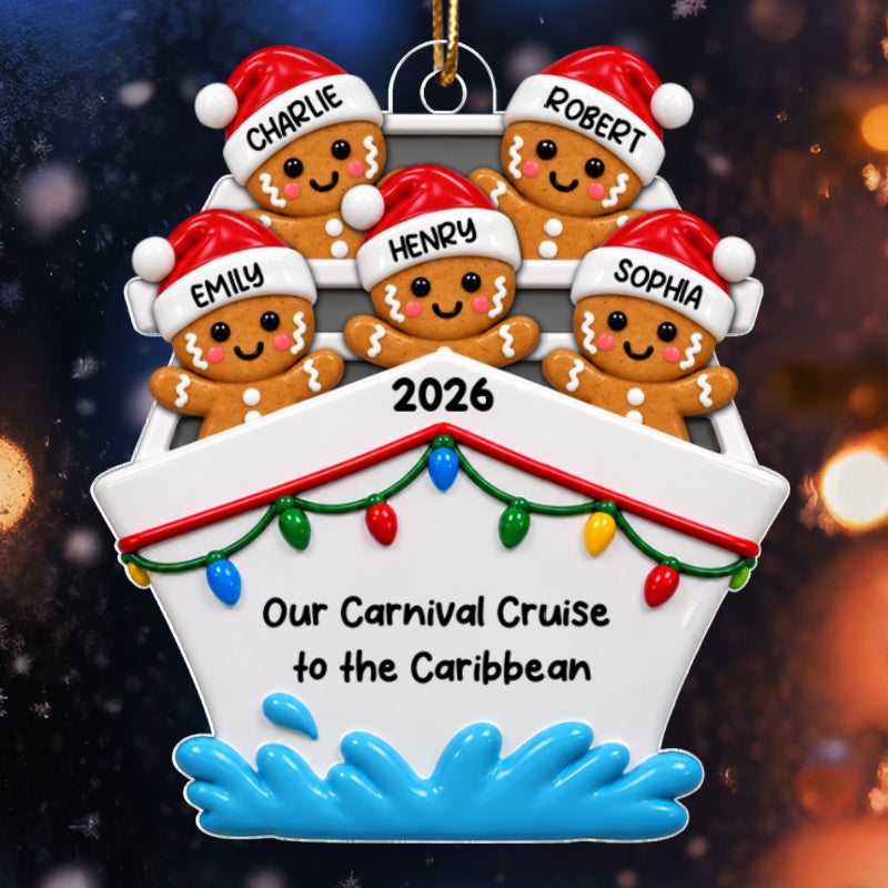 Couple Group Cruise Ship Vacation, Cruise Trip - Personalized Acrylic Ornament - Christmas Gift For Couple, Family, Friends, Group of Three, Four, Five, Six, Seven, Eight People Cruising
