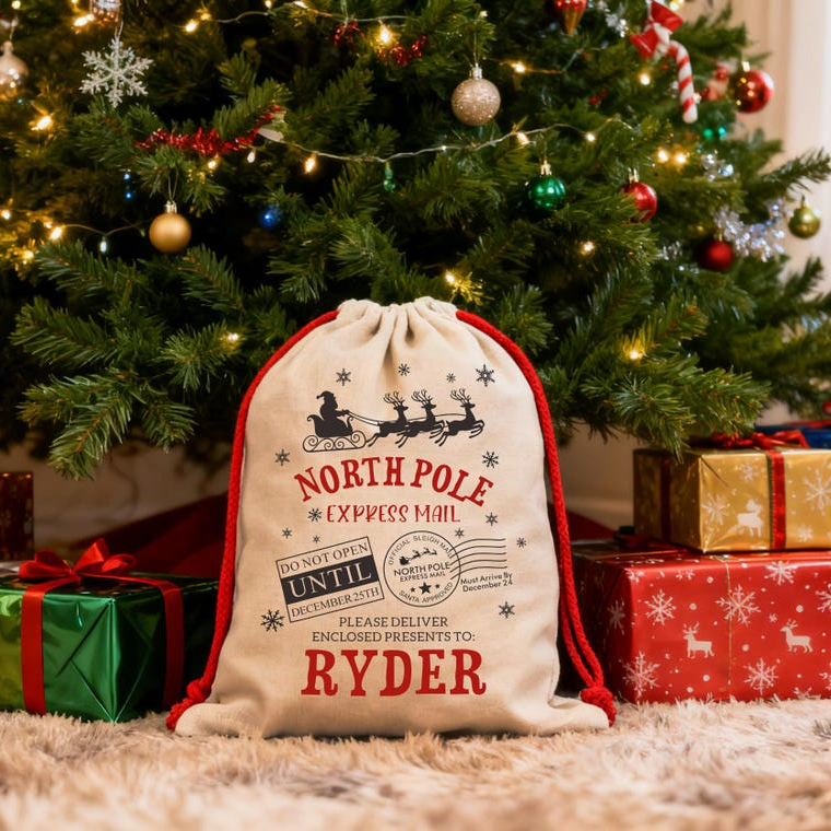 Personalized Custom Name North Pole Express Mail, Christmas Sacks TH10 171483