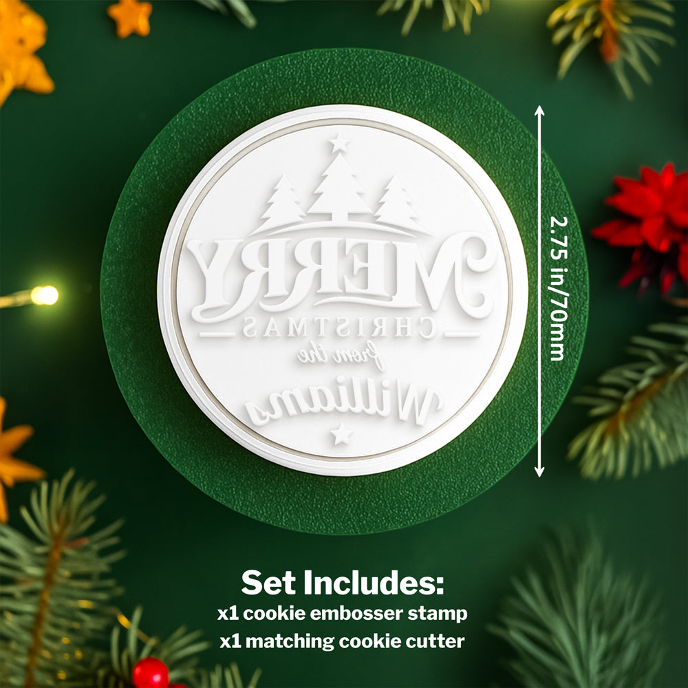 Custom Family Name Christmas Cookie Stamp Holiday Baking Supplies, Unique Christmas Gift CH07 180616