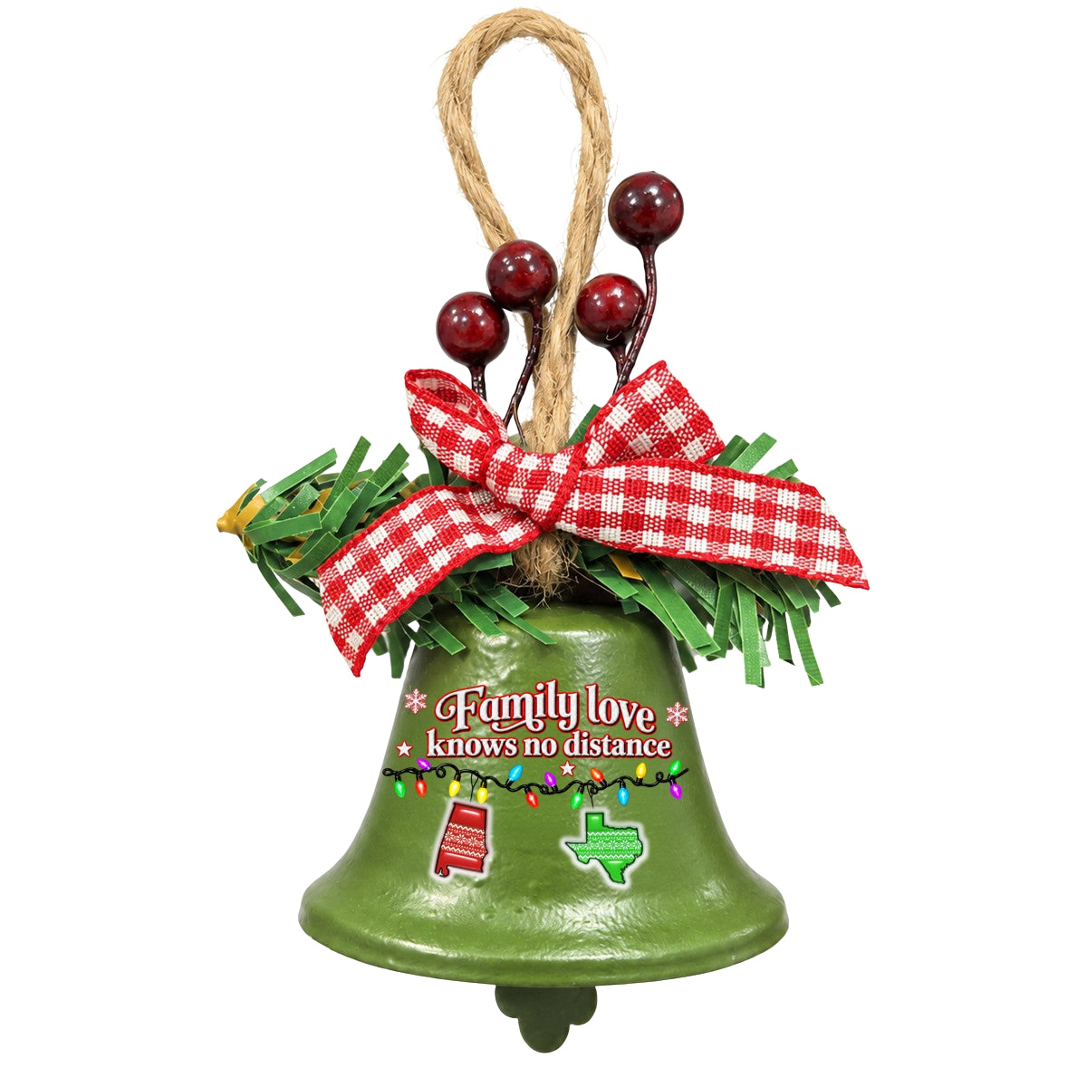 Custom Family Ornament, Christmas Gift for Family Members • Home Is Where Family Rings - Personalized Metal Bell Ornament