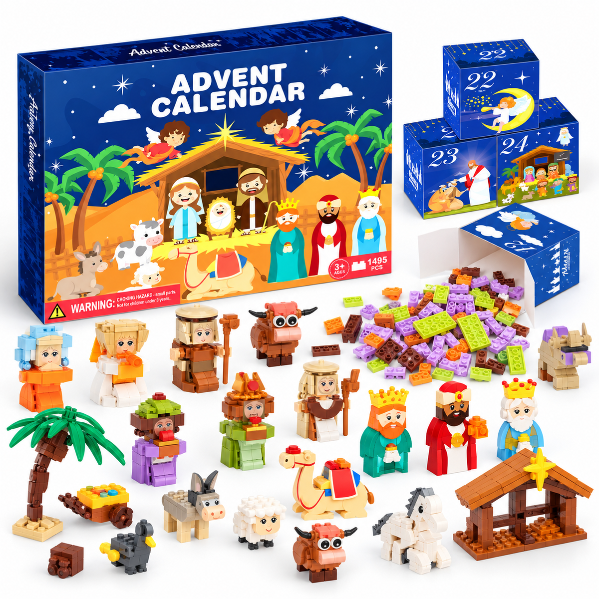 Twenty Four Days Of Building Blocks - Nativity Advent Calendar
