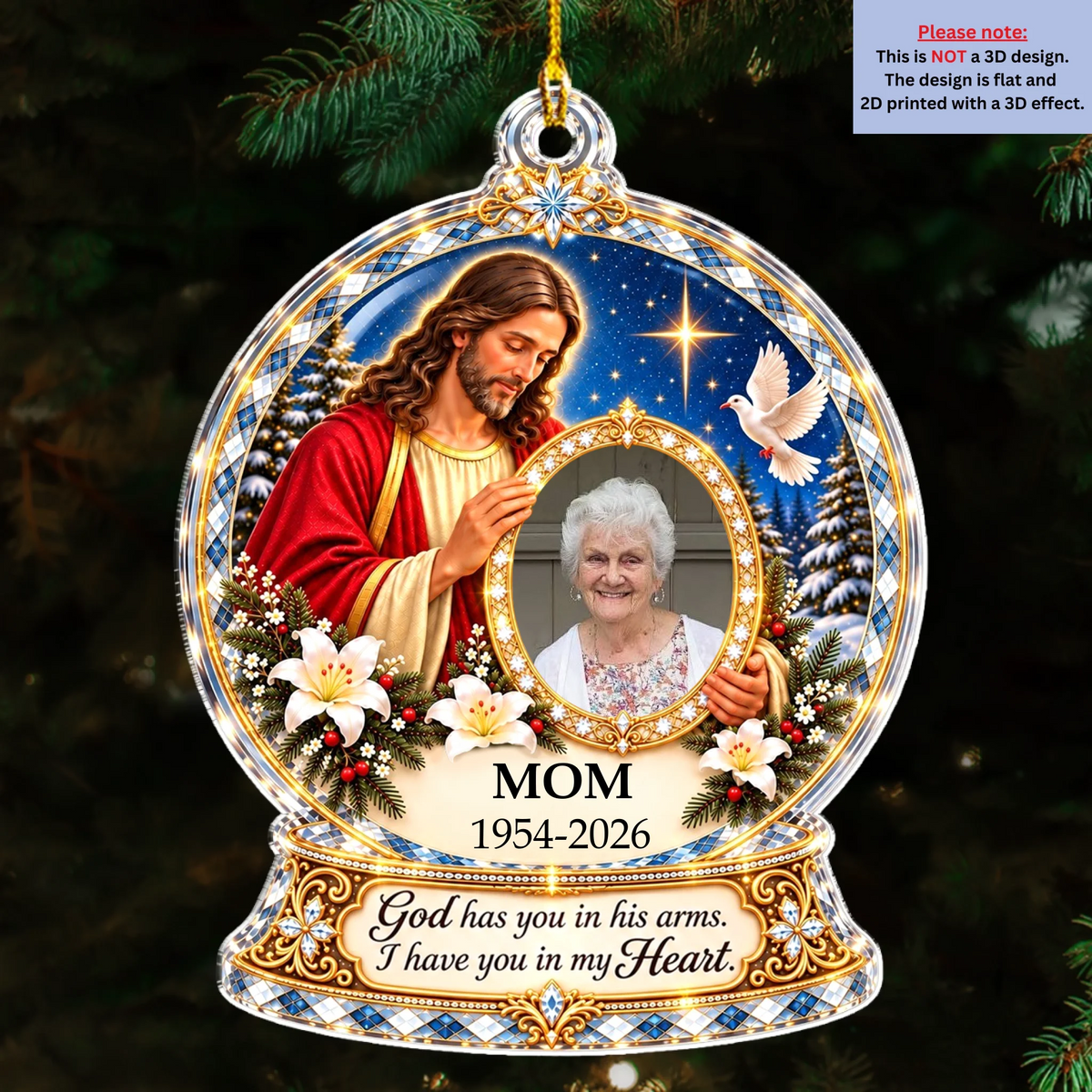 In Heaven With God, Forever In My Heart - Personalized Acrylic Ornament