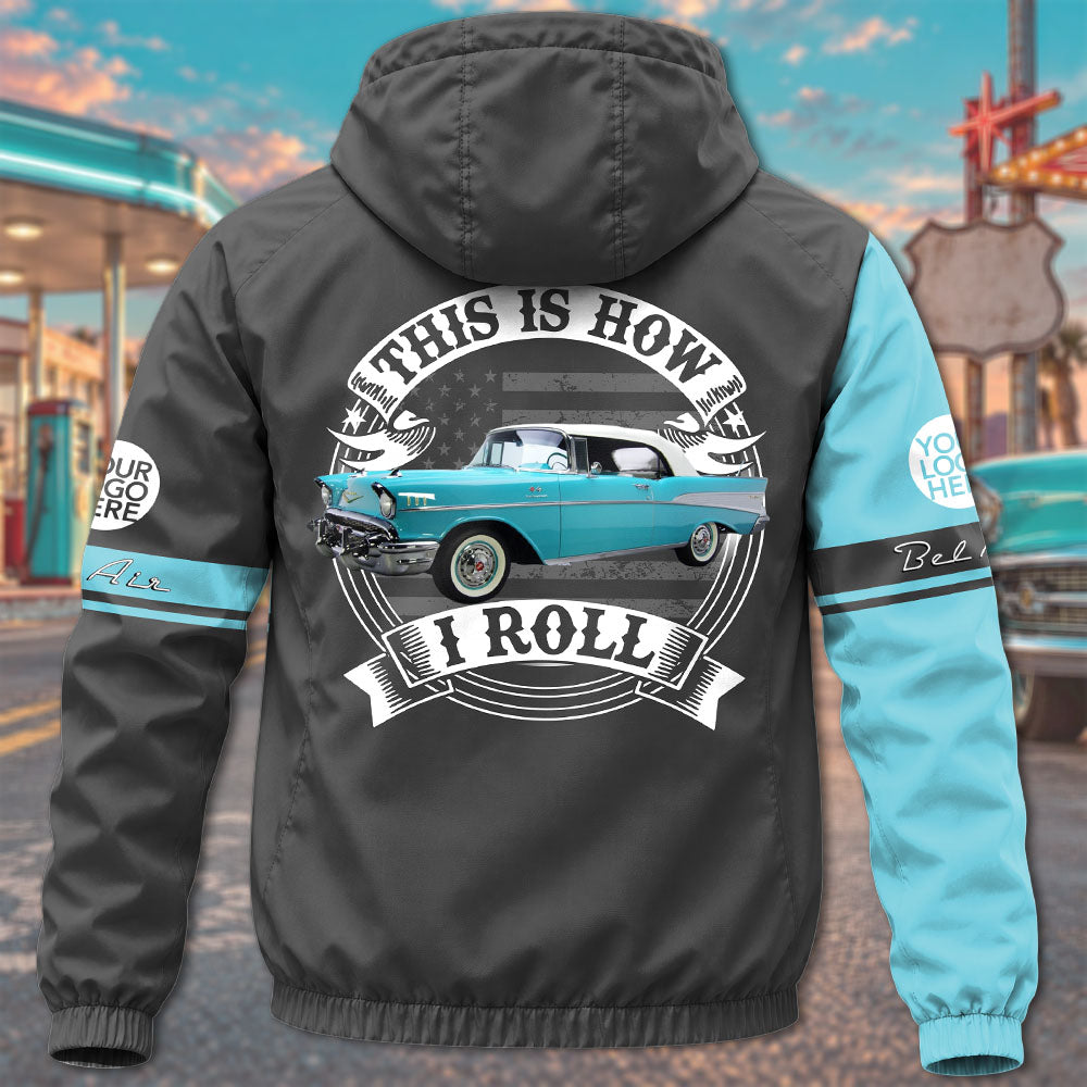 This Is How I Roll - Custom Photo Classic Car Windbreaker Jacket - Personalized Name Car Jacket A2110