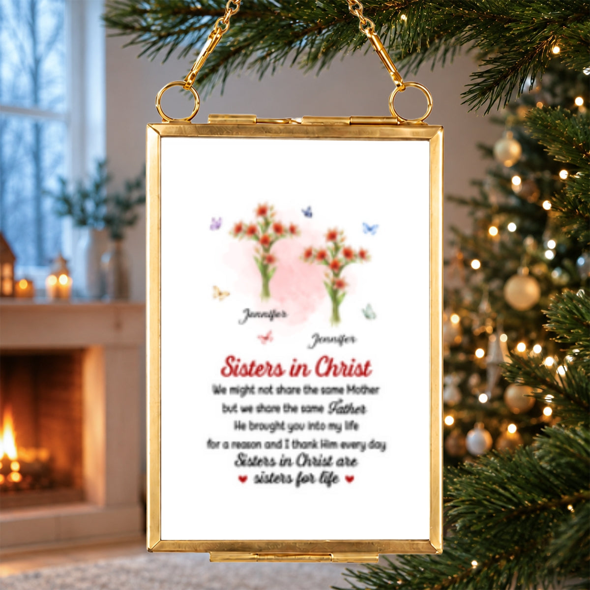 Together By Faith - Personalized Metal Frame Ornament