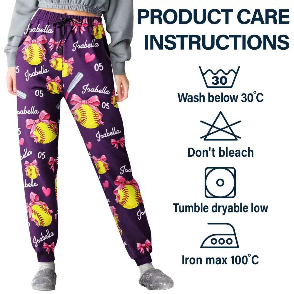 Christmas Gift For Sports Lovers - Personalized Coquette Bow Star Lightning Pajama Pants