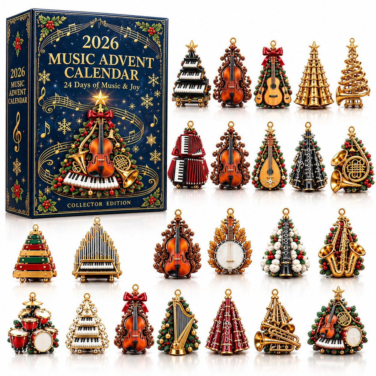 Music Christmas Advent Calendar – Music Lover Christmas Countdown Calendar, Christmas Gift for Musicians & Music Teachers