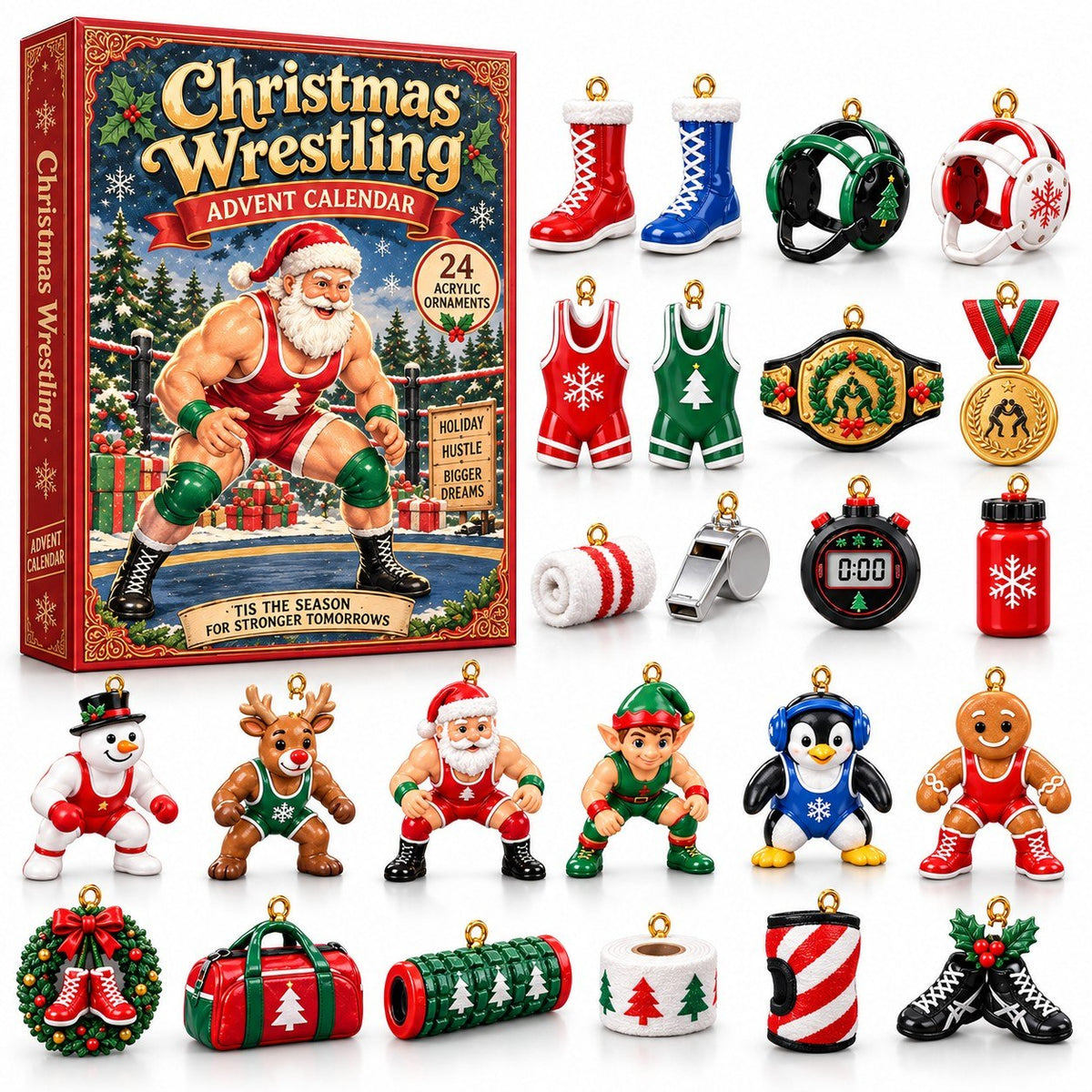 Christmas Wrestling Advent Calendar – Holiday Wrestling Countdown Calendar, Christmas Gift for Wrestling Fans & Kids