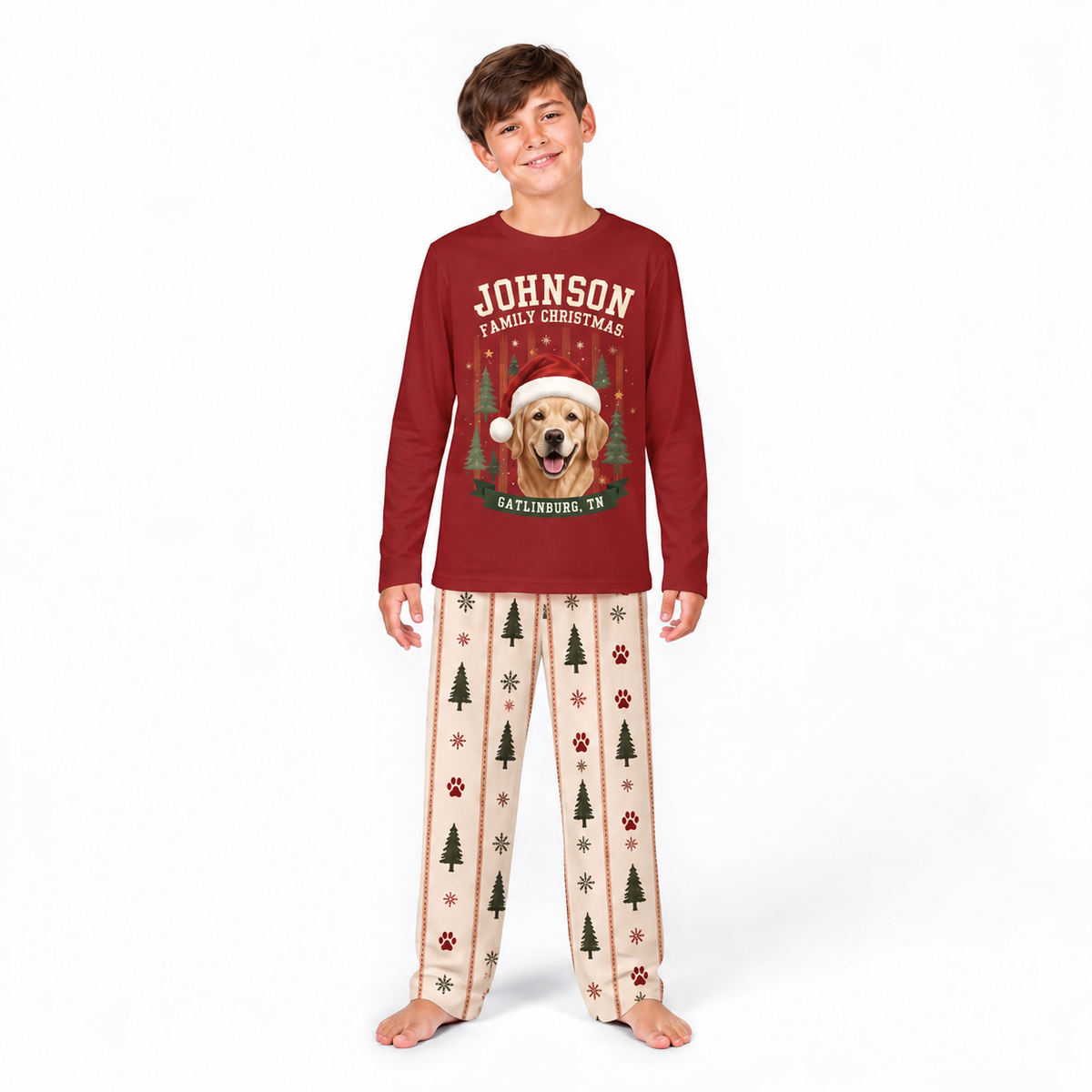 Cozy Personalized Dog Photo Family Christmas Pajamas With Pet