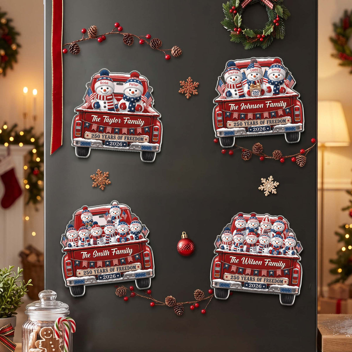 America 250Th Anniversary Christmas Gifts For Mom, Dad, Family - Personalized Magnet