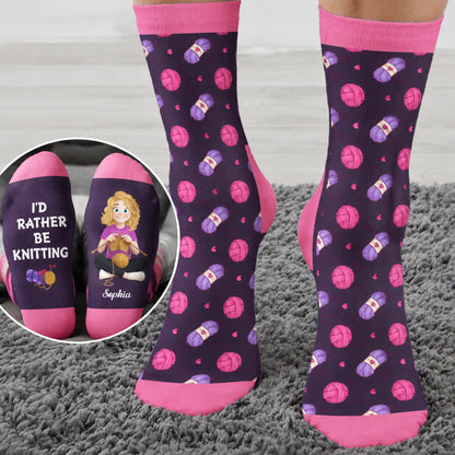 Knitting Funny Quote Gift For Knitting Lover - Personalized Socks