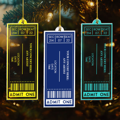 Favorite Concert Ticket Music Lovers Gifts, For Daughters, Friends - Personalized Acrylic Ornament