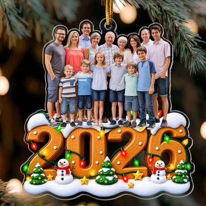 Custom Photo 2026, 2027 Family, Kids, Friends, Coworker - Personalized Ornament