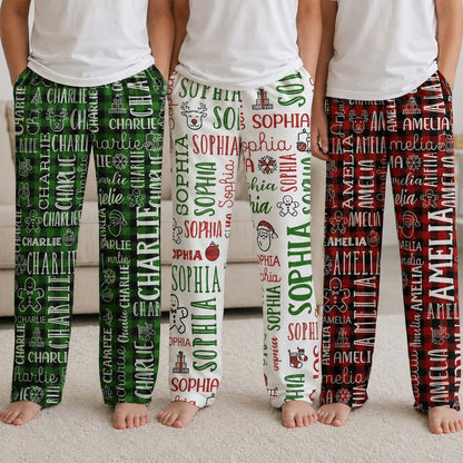 Custom Name Christmas Gifts For Family Members, Kids - Personalized Lounge Pants