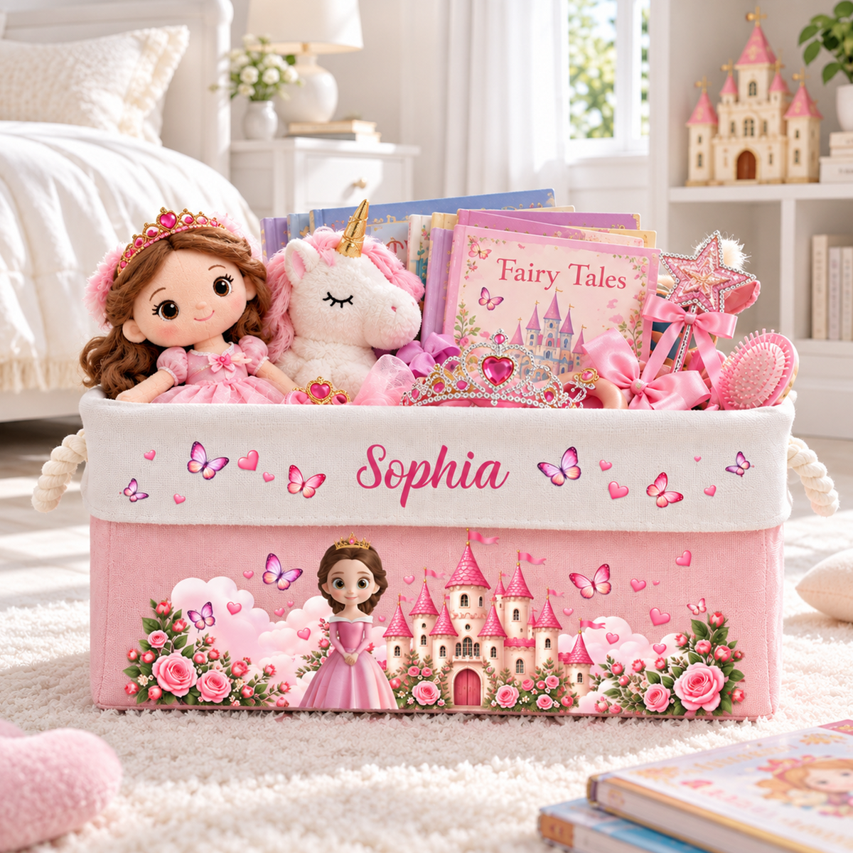 A Beautiful Princess Gift For Daughter, Granddaughter - Personalized Storage Basket