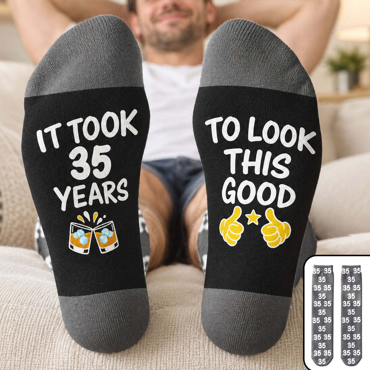 It's Took Years To Look This Good Birthday Gift For Him Husband Dad Grandpa - Personalized Socks