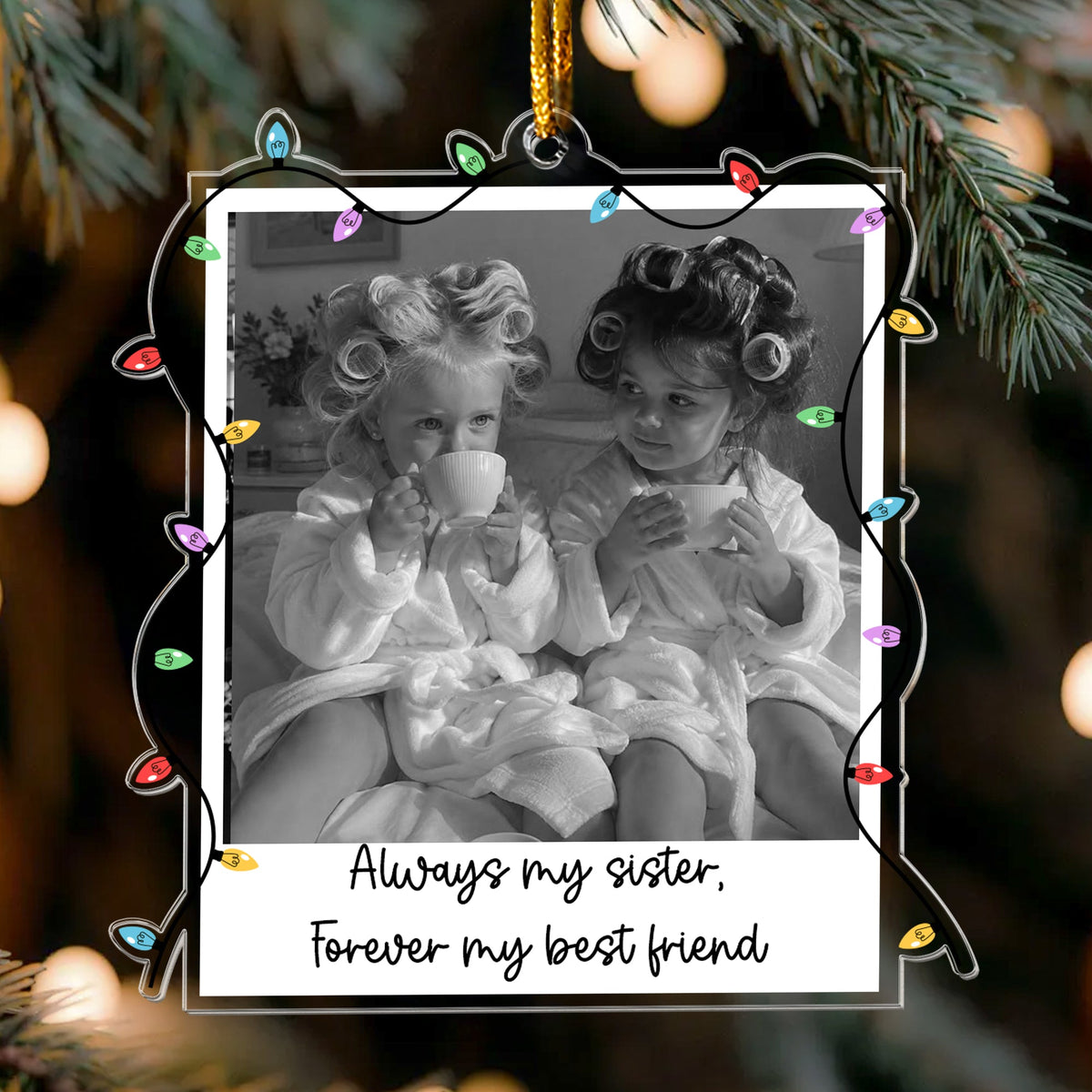 Custom Photo Vintage Old Polaroid - Friendship Gifts - Personalized Ornament