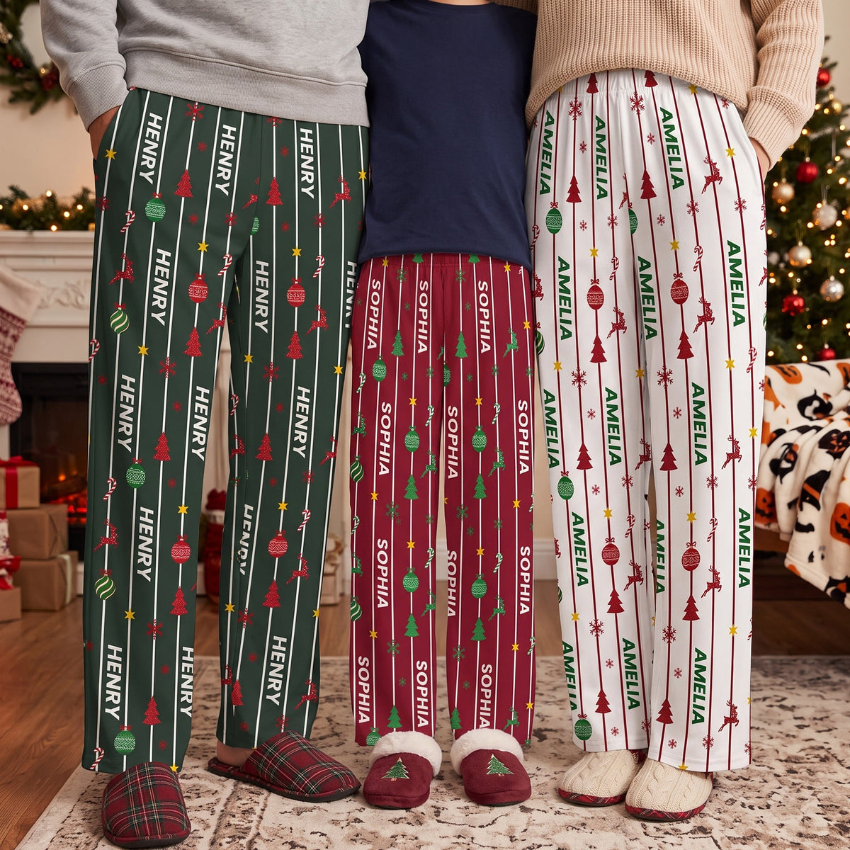 Custom Name Christmas Family Gifts - Personalized Lounge Pants