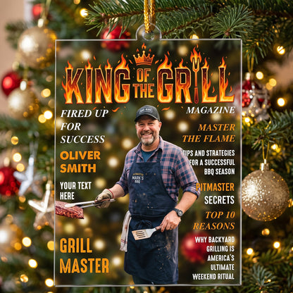 King Of The Grill Magazine Gift For Grill Master - Personalized Ornament