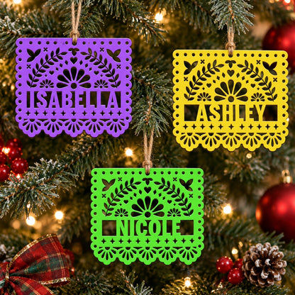 Custom Papel Picado Ornament Gift For Family Mom Dad - Personalized Ornament