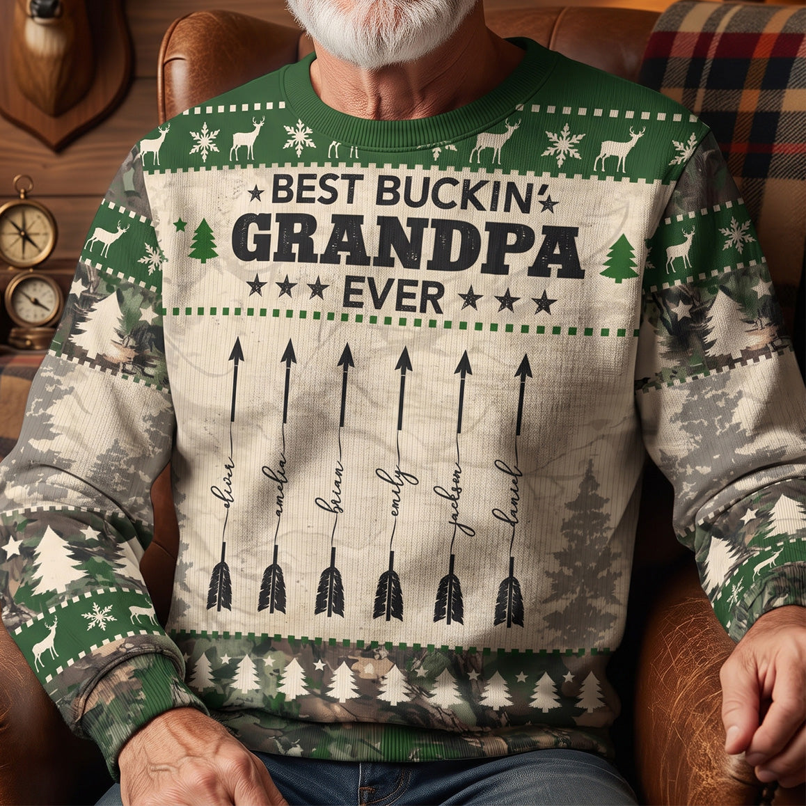 Best Buckin' Papa Ever - Personalized Sweater