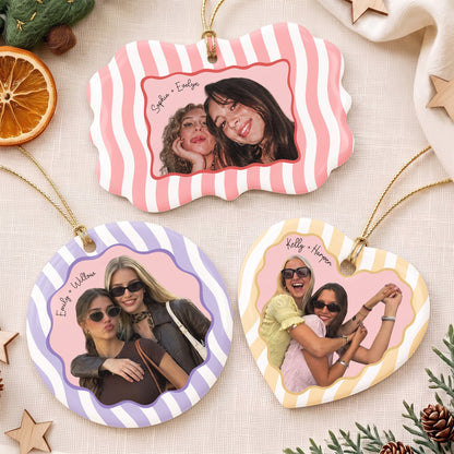 Besties Forever - Striped Friendship Thank You Ornament - Personalized Ornament