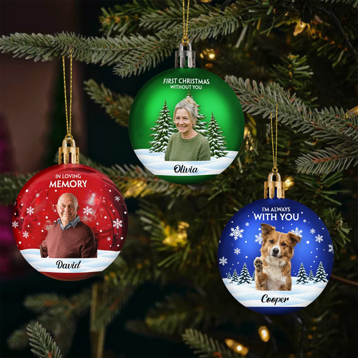 In Loving Memorial First Christmas Without You Custom Photo - Personalized Ornament