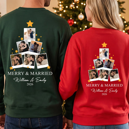Merry & Married Our First Christmas As Mr. & Mrs. - Matching Shirts - Personalized Shirt