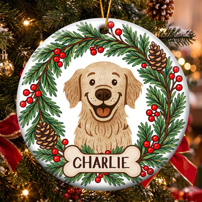 Custom Pet Portrait Christmas Decor - Personalized Ornament