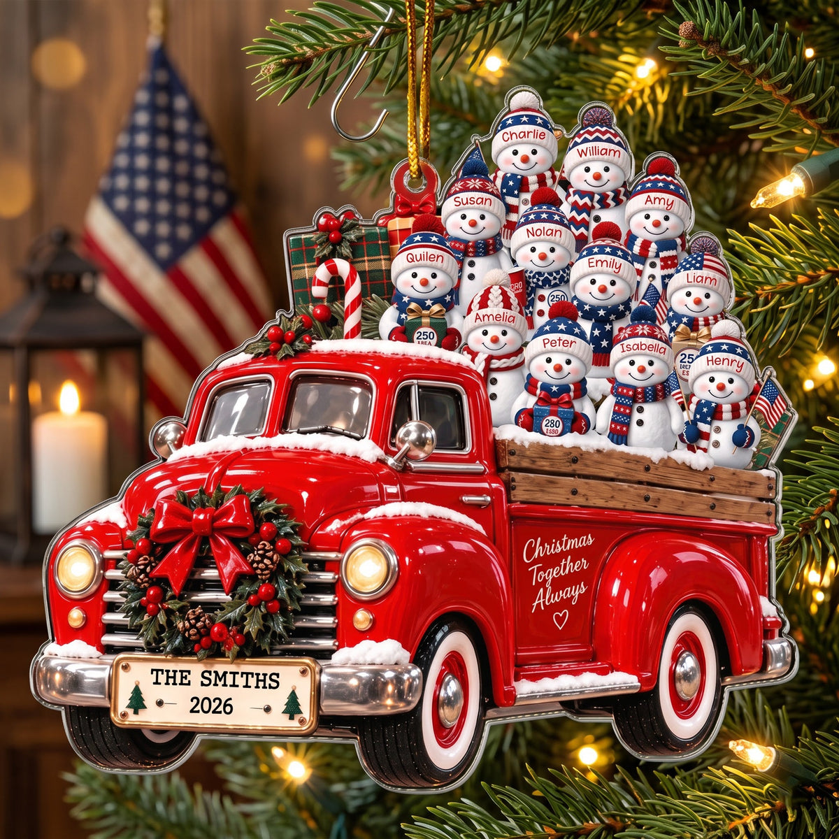 America 250Th Anniversary Snowman - Personalized Ornament